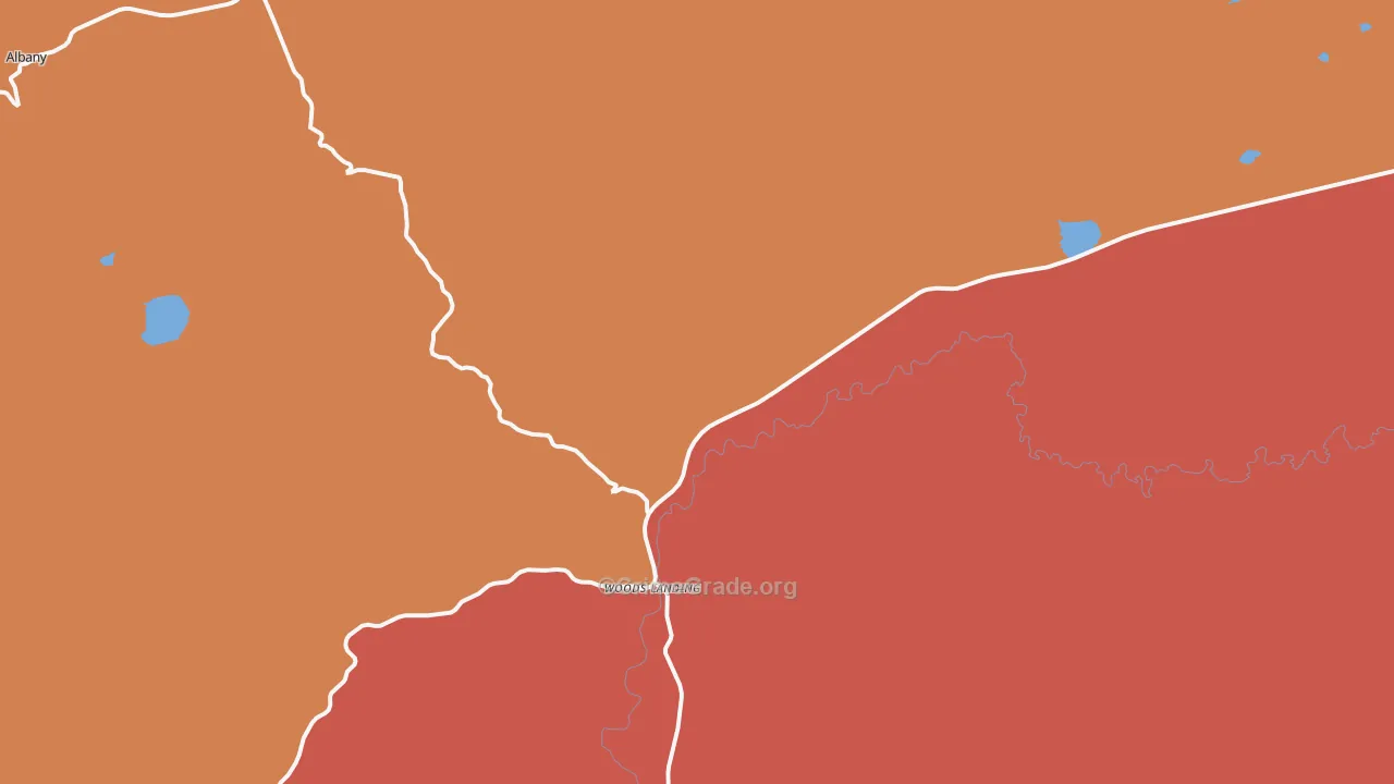 Woods Landing, WY Map of Assault Rates