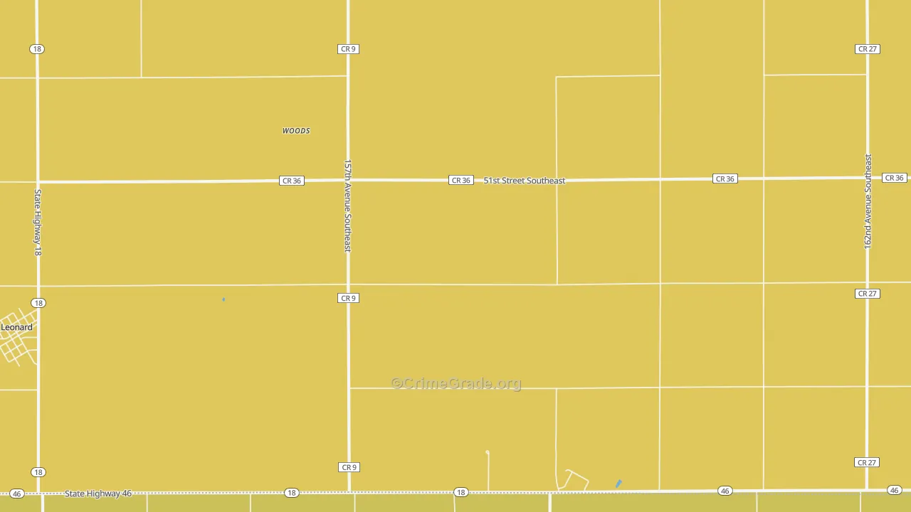 Woods, ND Map of Assault Rates
