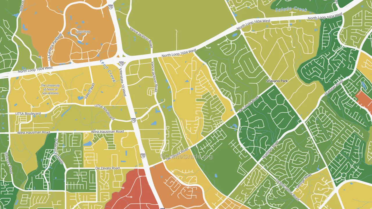 Woods of Shavano, San Antonio, TX Map of Assault Rates
