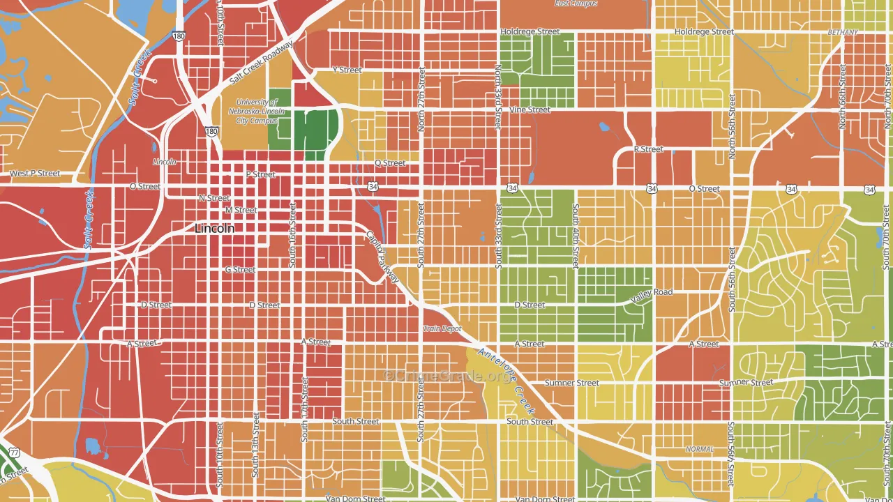 Woods Park, Lincoln, NE Map of Assault Rates