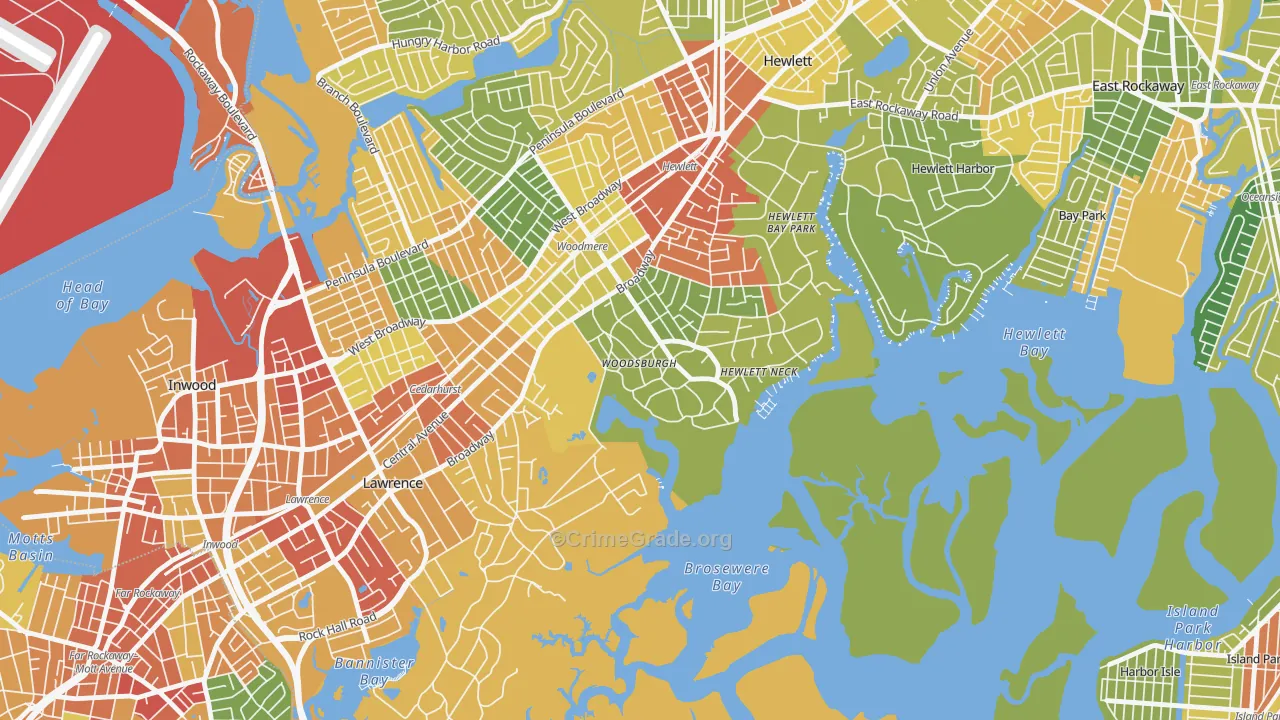 Woodsburgh, NY Map of Assault Rates