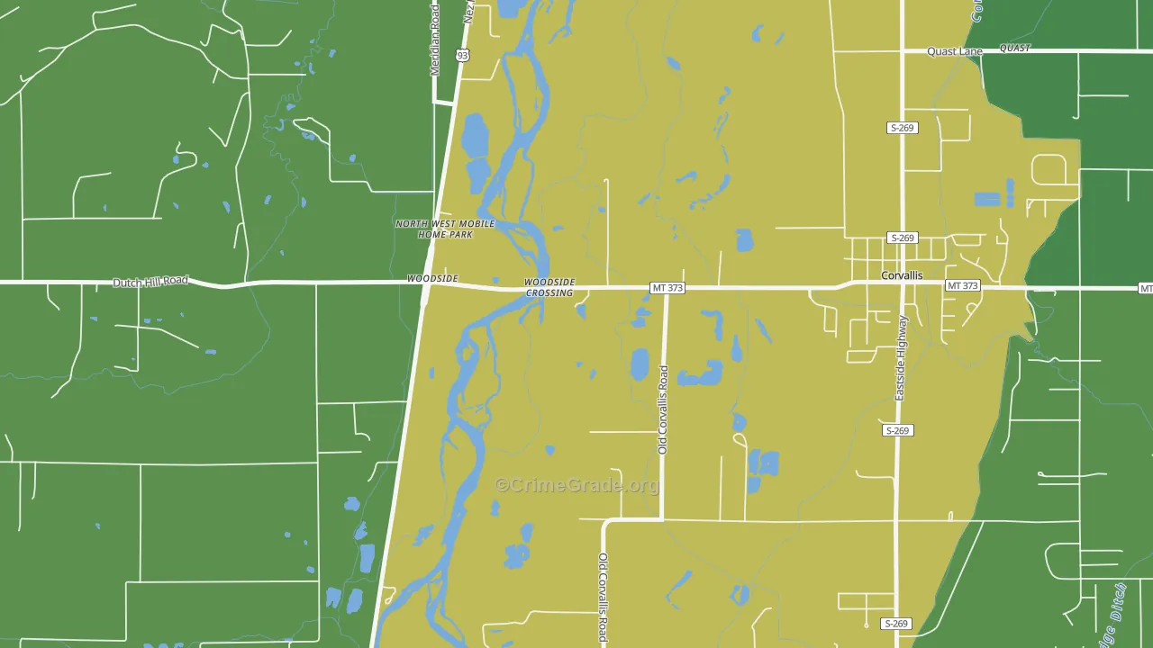 Woodside, MT Map of Assault Rates