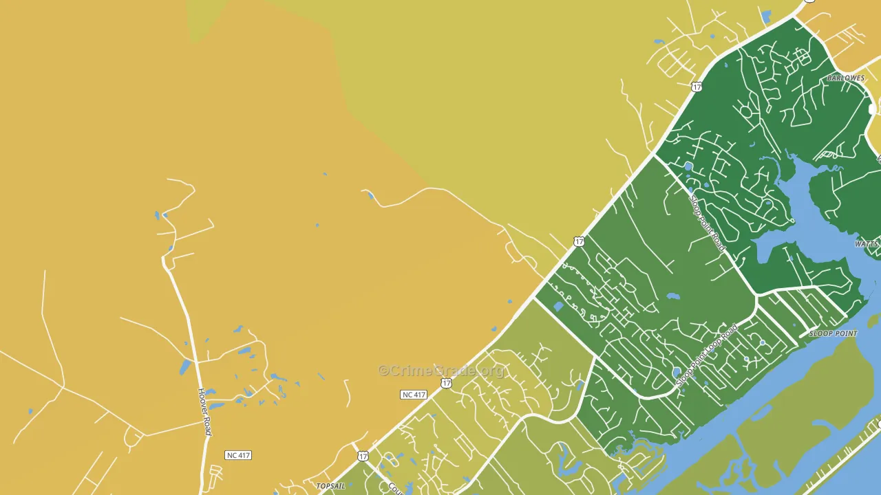 Woodside, NC Map of Assault Rates