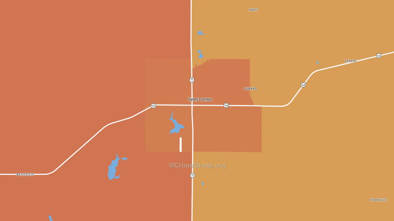 Woodson County, KS Map of Assault Rates