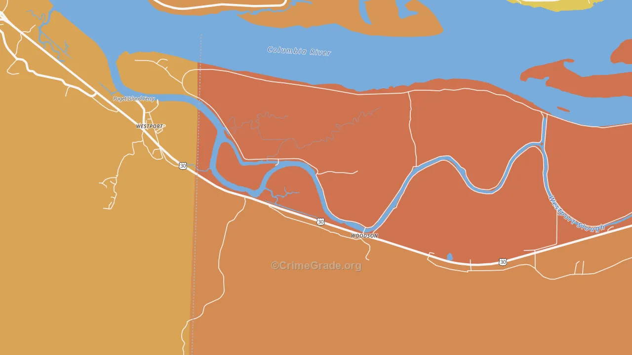 Woodson, OR Map of Assault Rates