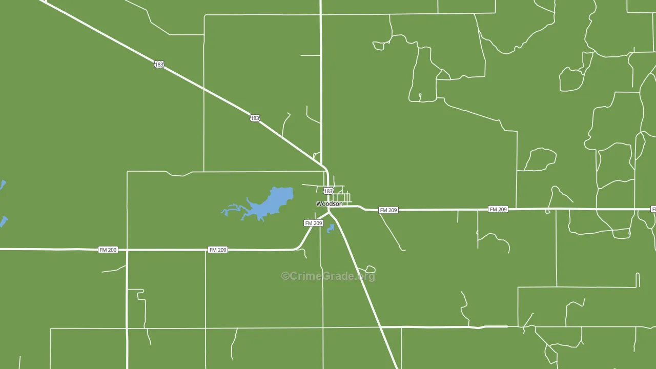 Woodson, TX Map of Assault Rates