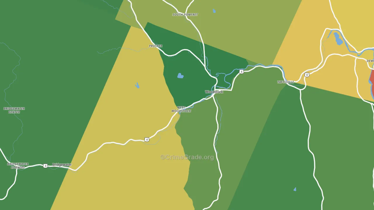Woodstock, VT Map of Assault Rates