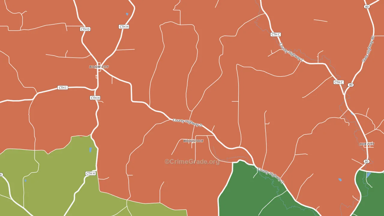 Woodstock, WI Map of Assault Rates