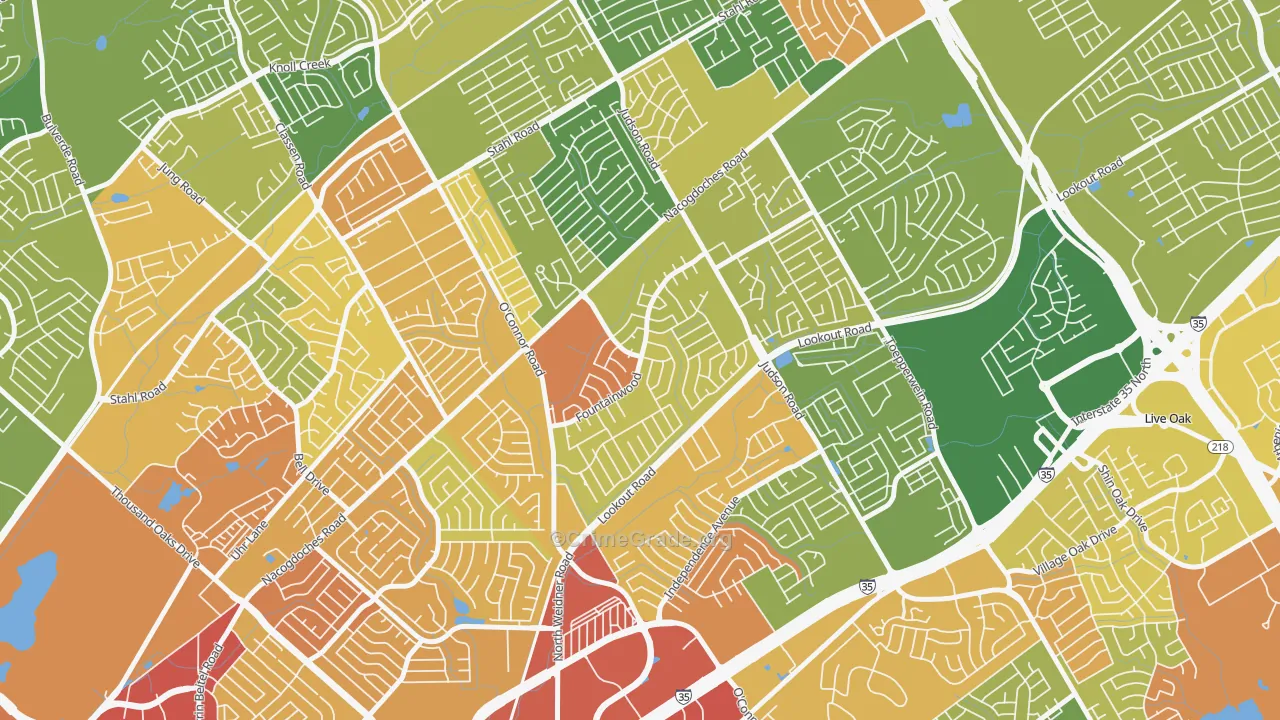 Woodstone, San Antonio, TX Map of Assault Rates