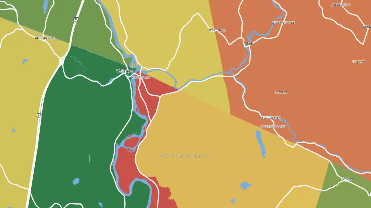 Woodsville, NH Map of Assault Rates
