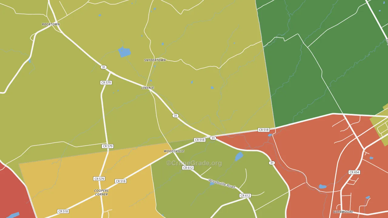 Woodsville, NJ Map of Assault Rates