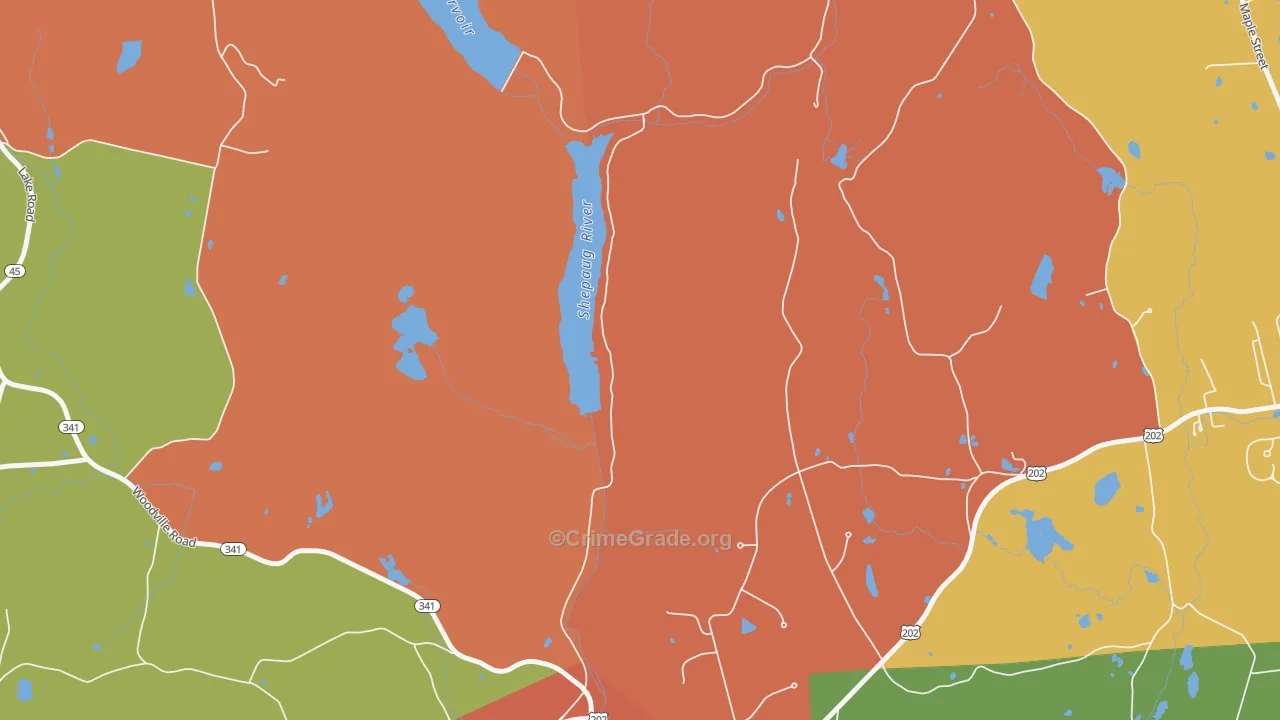 Woodville, CT Map of Assault Rates