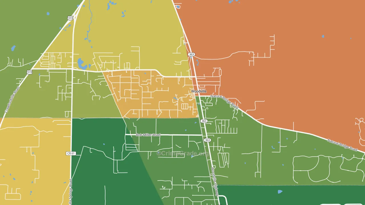 Woodville, FL Map of Assault Rates