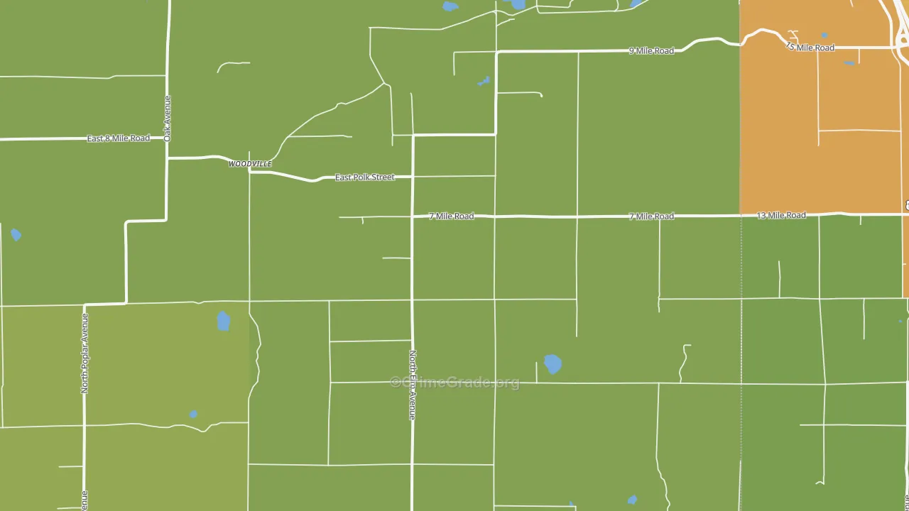 Woodville, MI Map of Assault Rates
