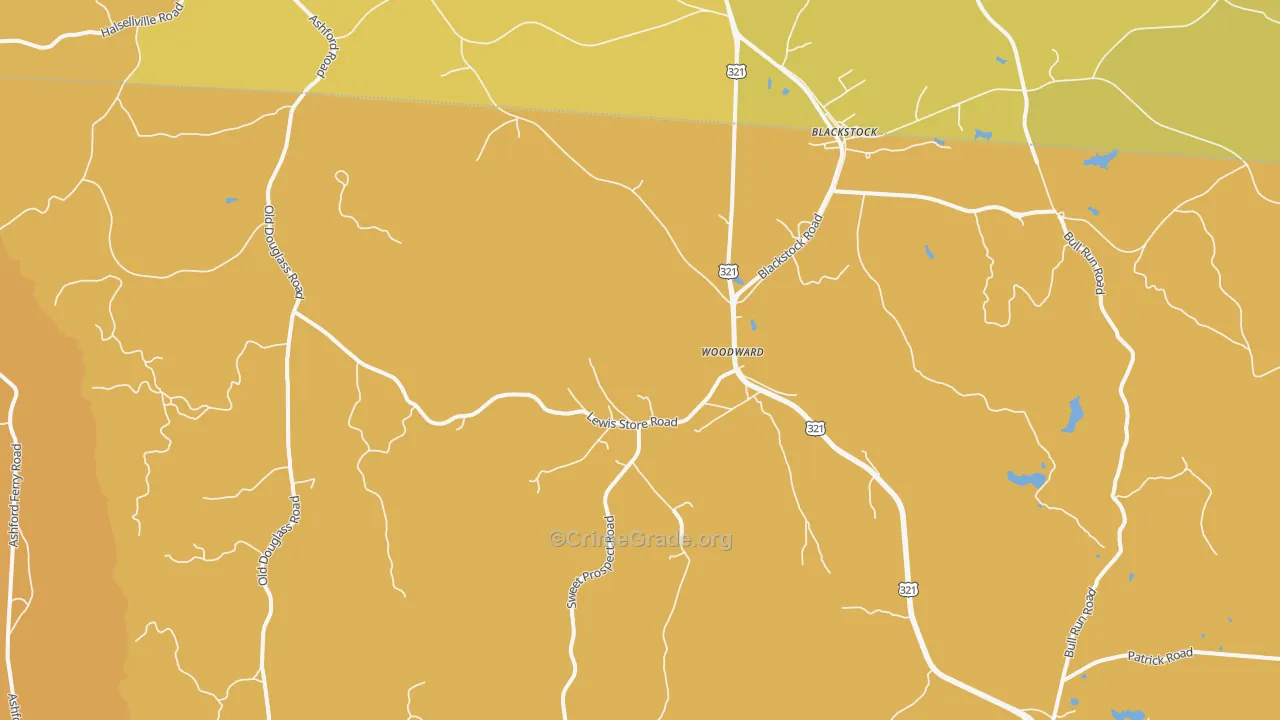 Woodward, SC Map of Assault Rates