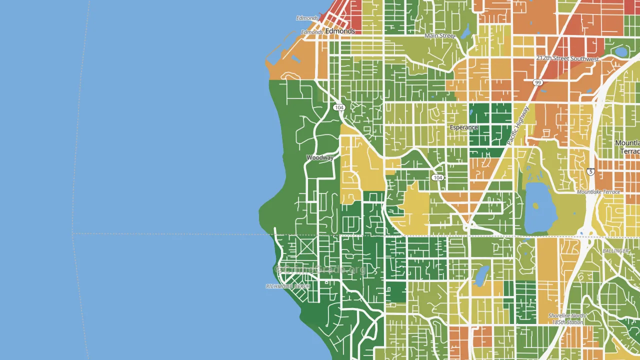 Woodway, WA Map of Assault Rates