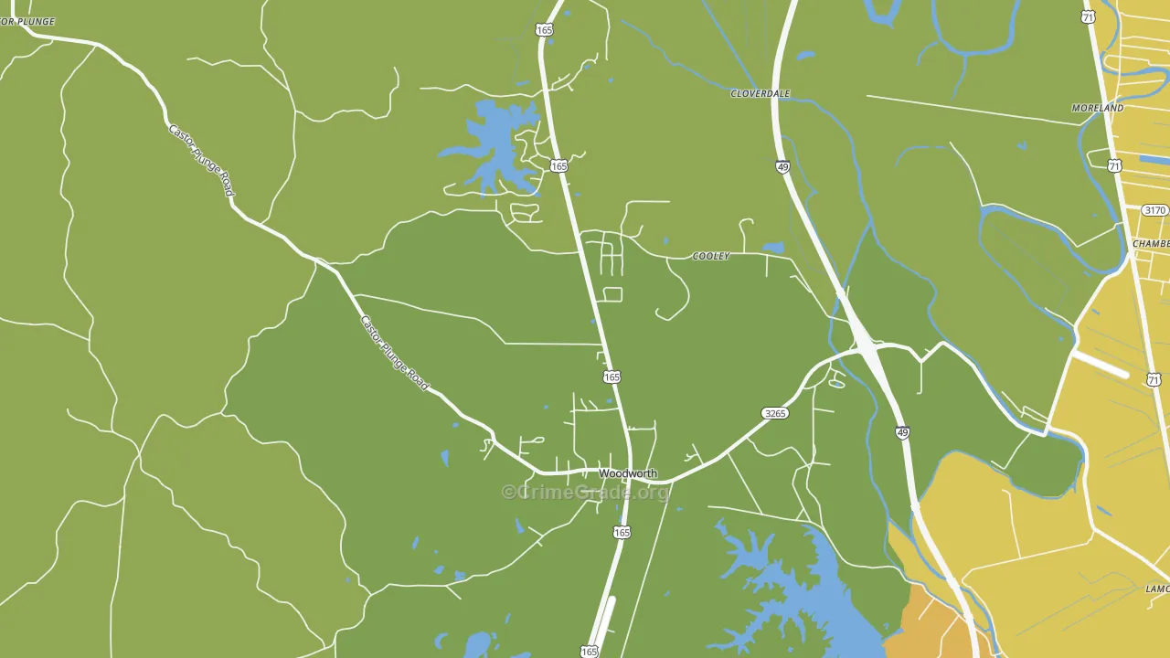 Woodworth, LA Map of Assault Rates