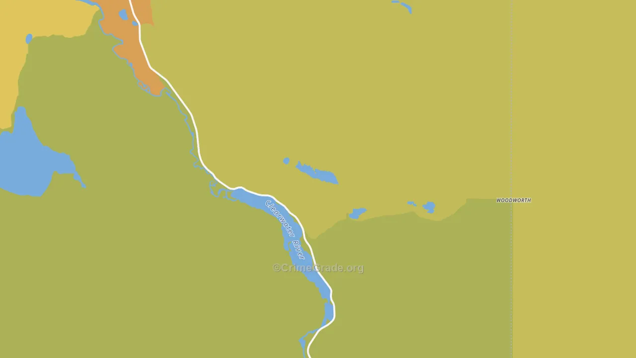 Woodworth, MT Map of Assault Rates