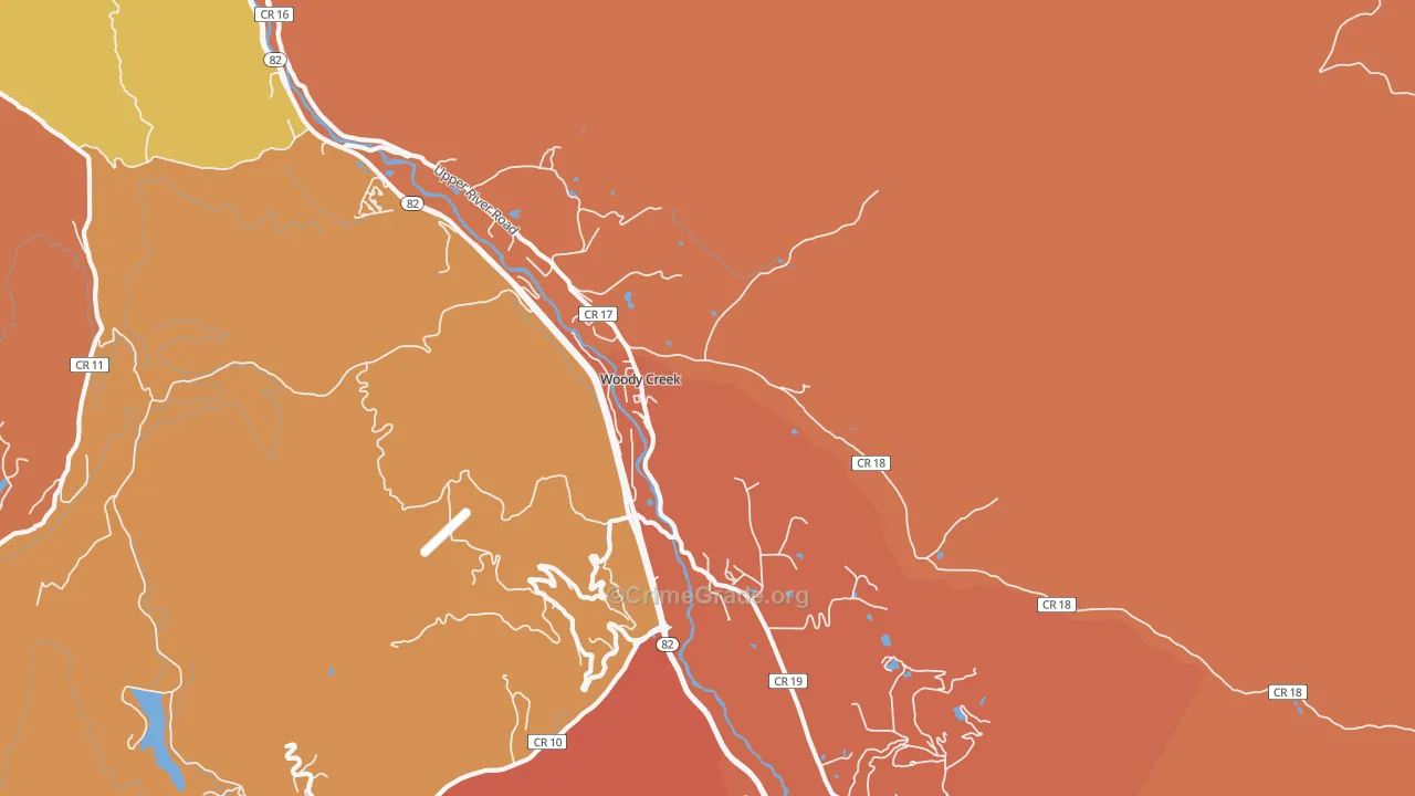 Woody Creek, CO Map of Assault Rates