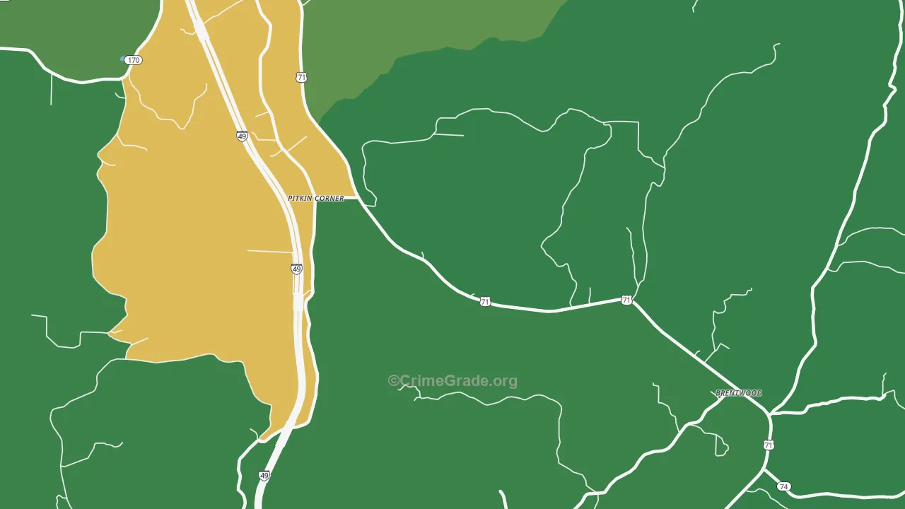 Woolsey, AR Map of Assault Rates