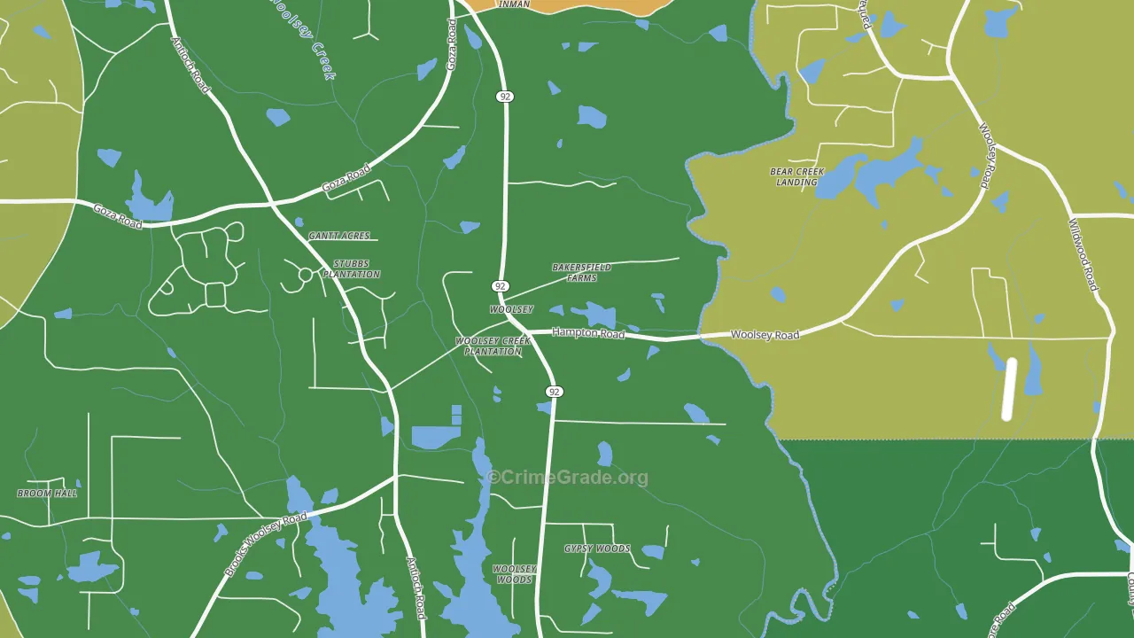 Woolsey, GA Map of Assault Rates