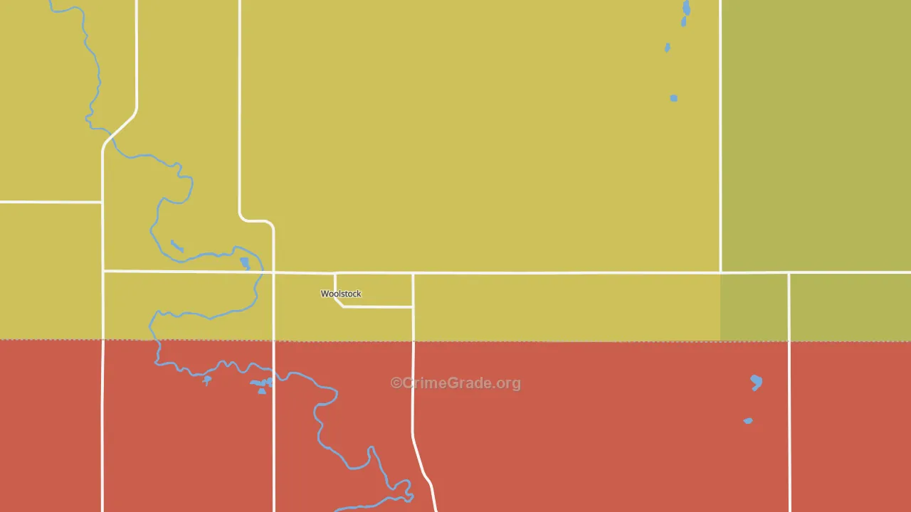 Woolstock, IA Map of Assault Rates