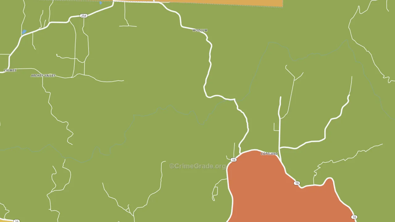 Woolum, AR Map of Assault Rates