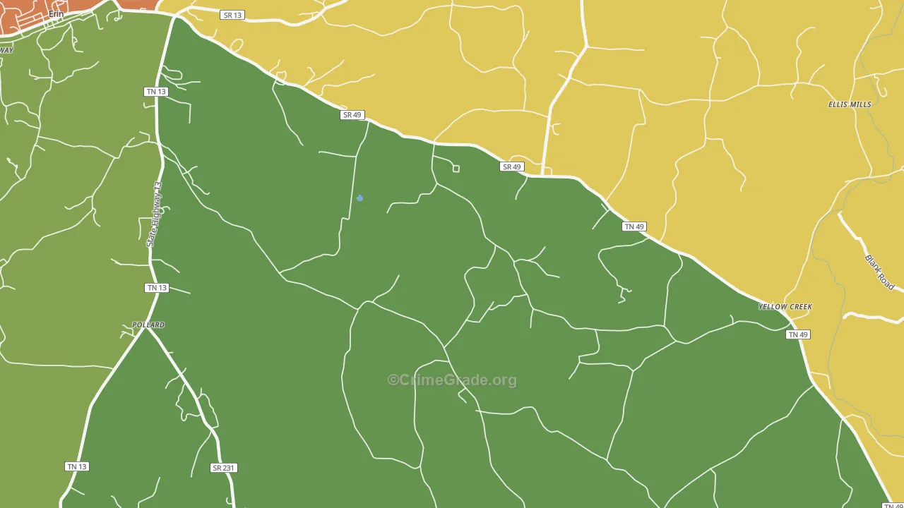 Woolworth, TN Map of Assault Rates