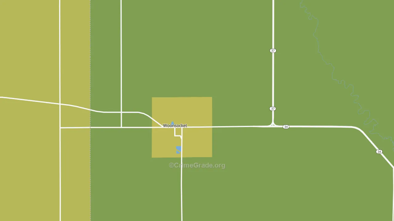 Woonsocket, SD Map of Assault Rates