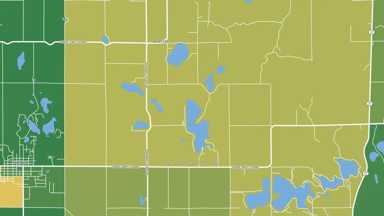 Wooster, MI Map of Assault Rates
