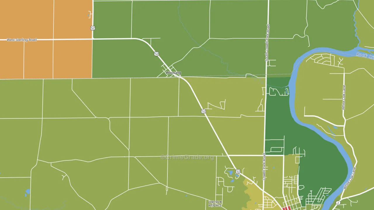 Woosung, IL Map of Assault Rates