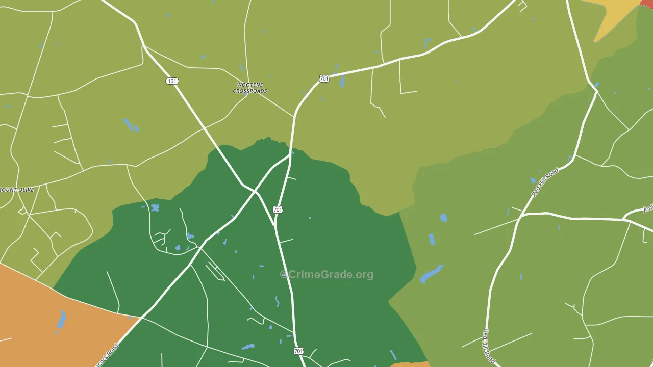 Wootens Crossroads, NC Map of Assault Rates