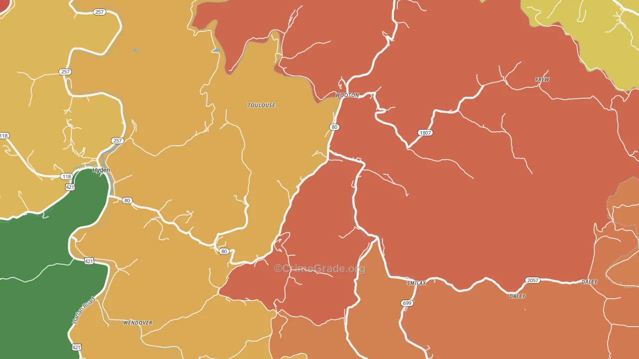 Wooton, KY Map of Assault Rates