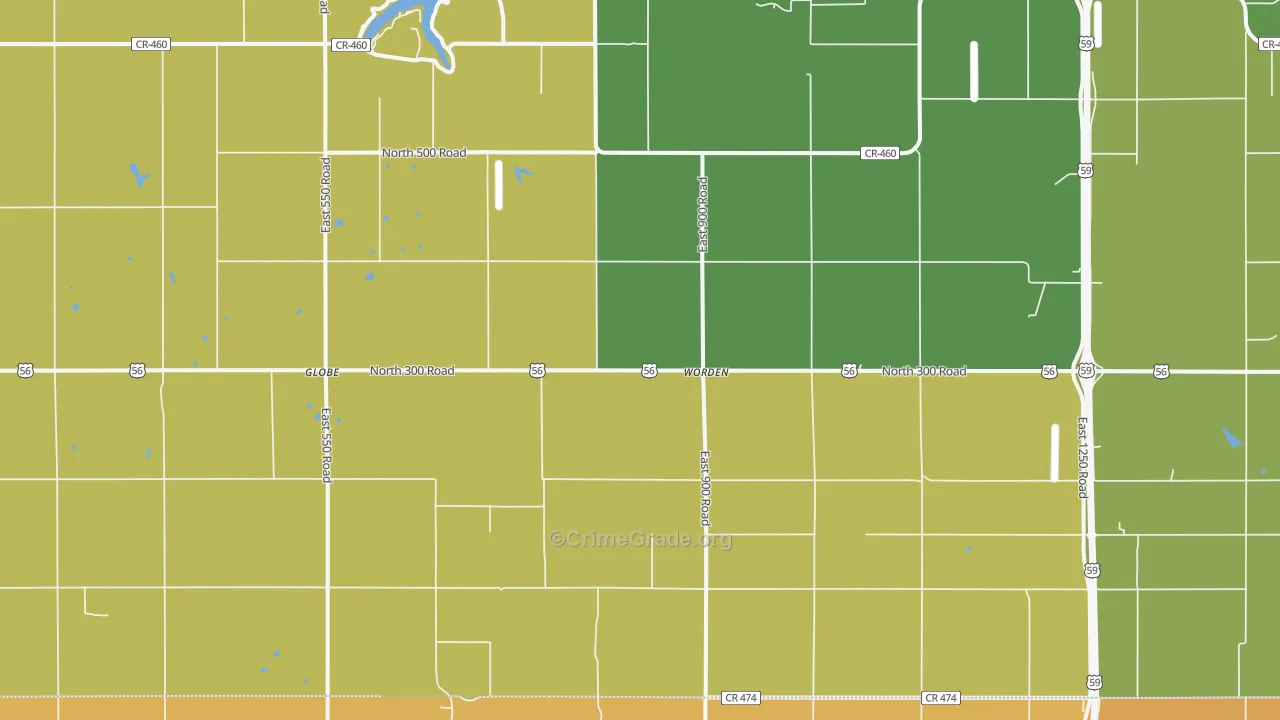 Worden, KS Map of Assault Rates