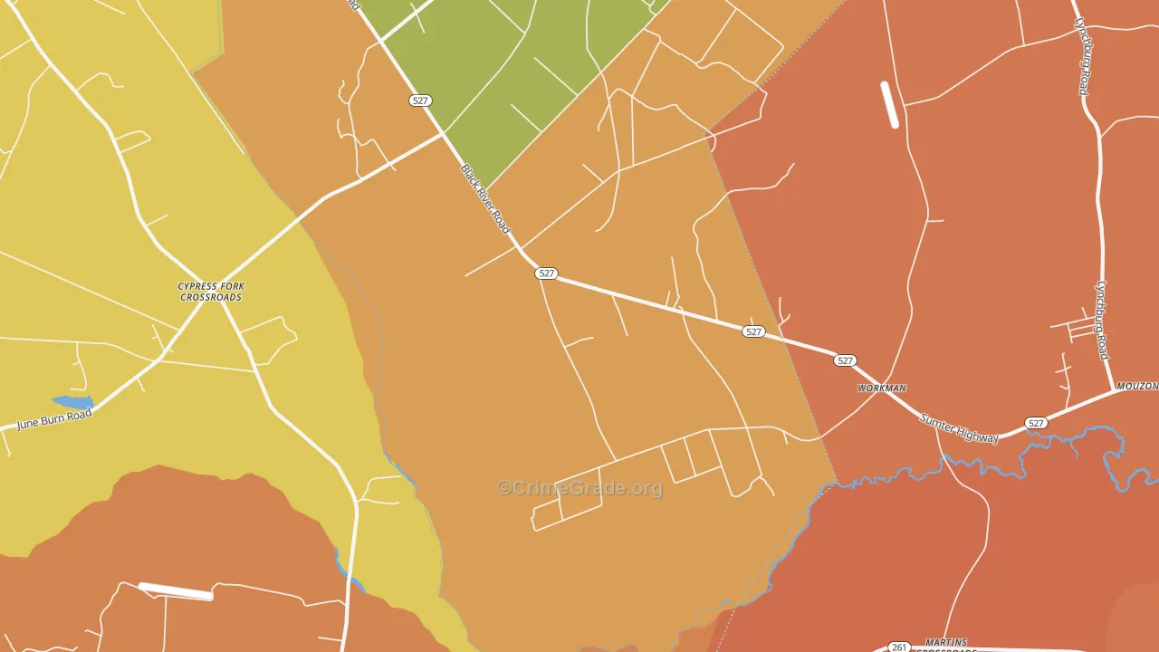 Workman, SC Map of Assault Rates