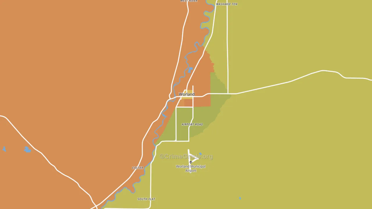 Worland, WY Map of Assault Rates
