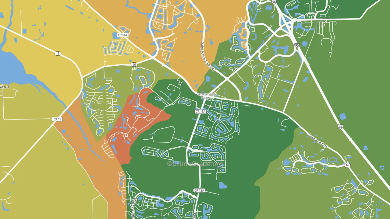 World Golf Village, FL Map of Assault Rates