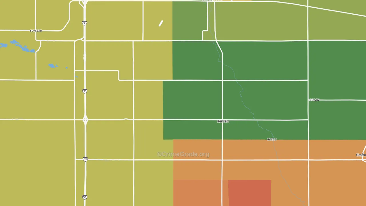 Worth County, IA Map of Assault Rates