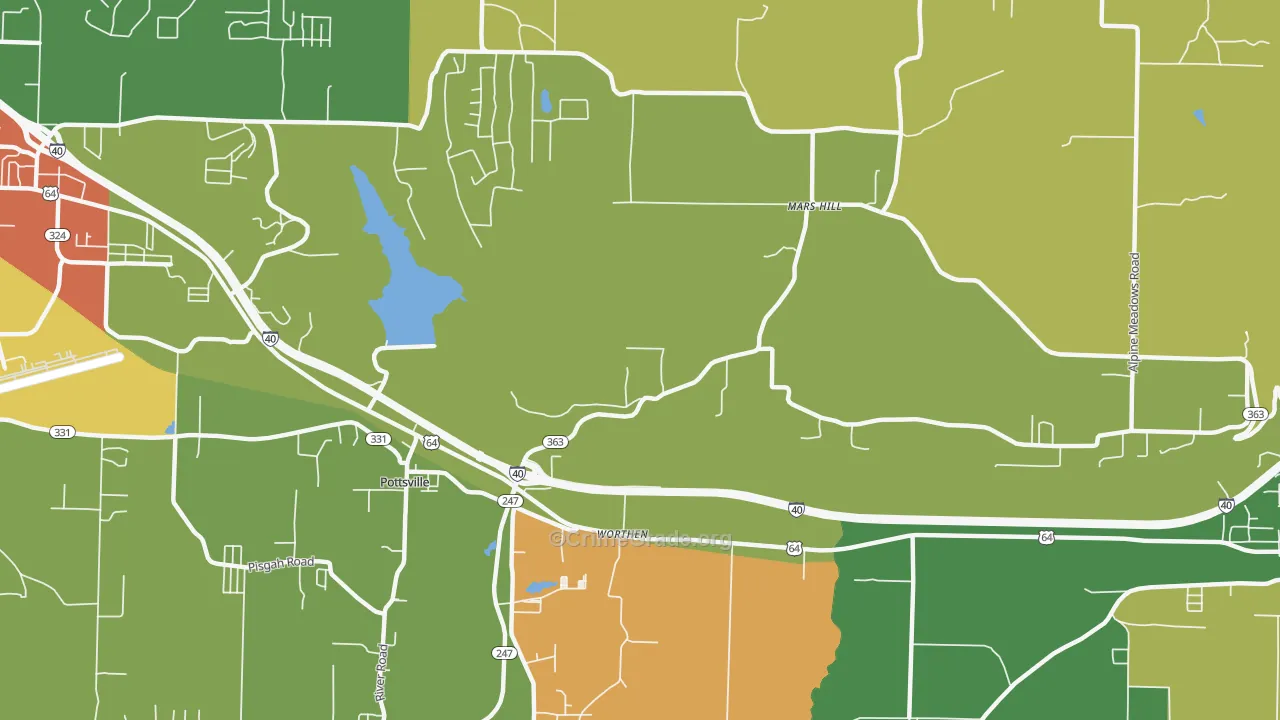 Worthen, AR Map of Assault Rates