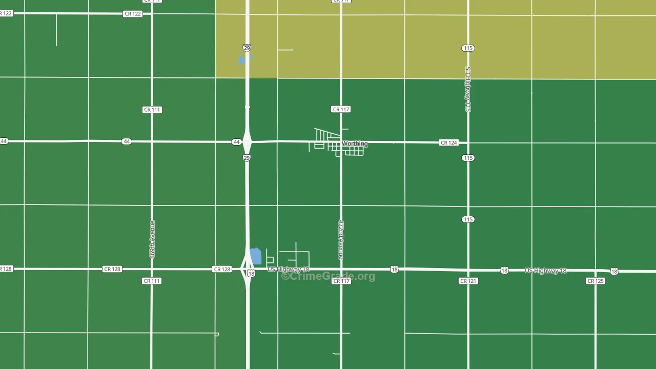 Worthing, SD Map of Assault Rates
