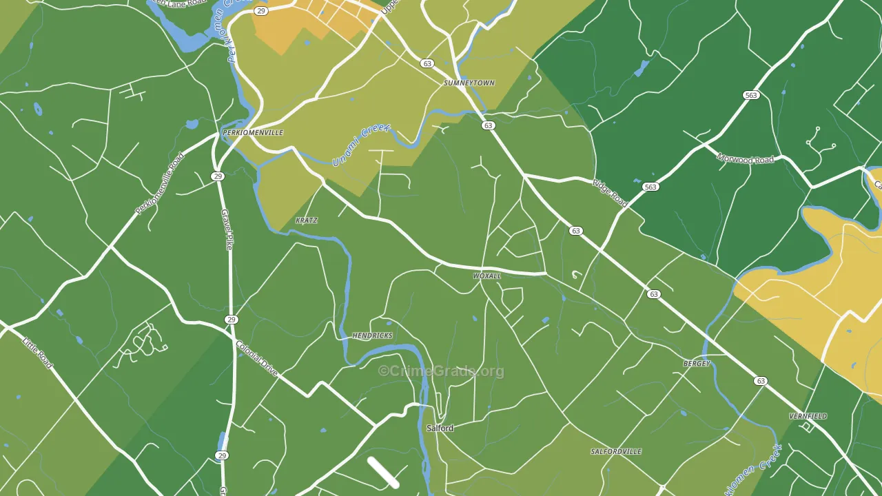 Woxhall, PA Map of Assault Rates