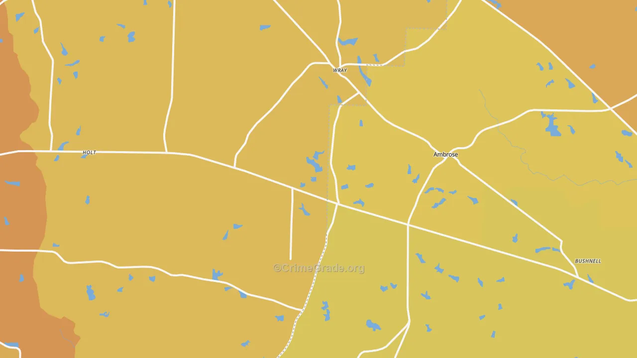 Wray, GA Map of Assault Rates