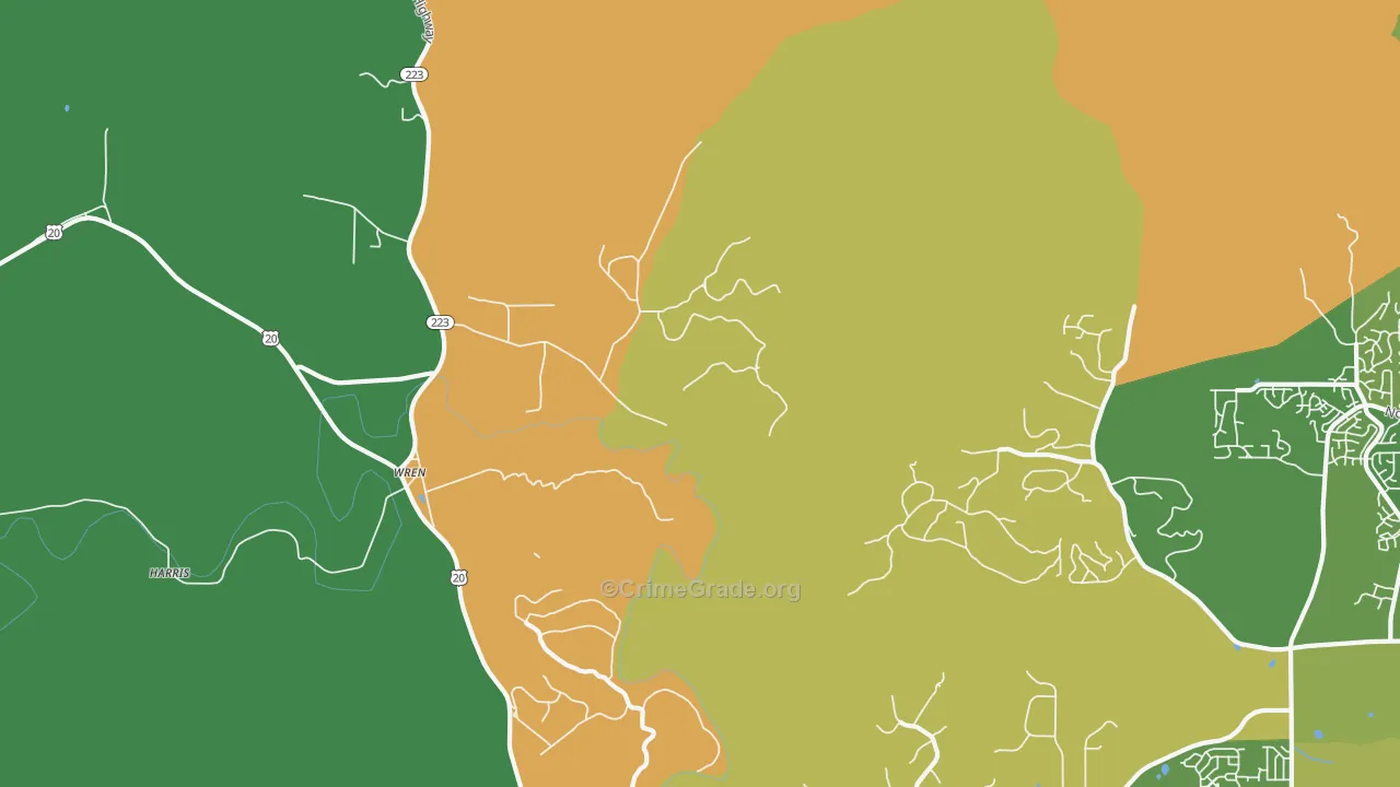 Wren, OR Map of Assault Rates