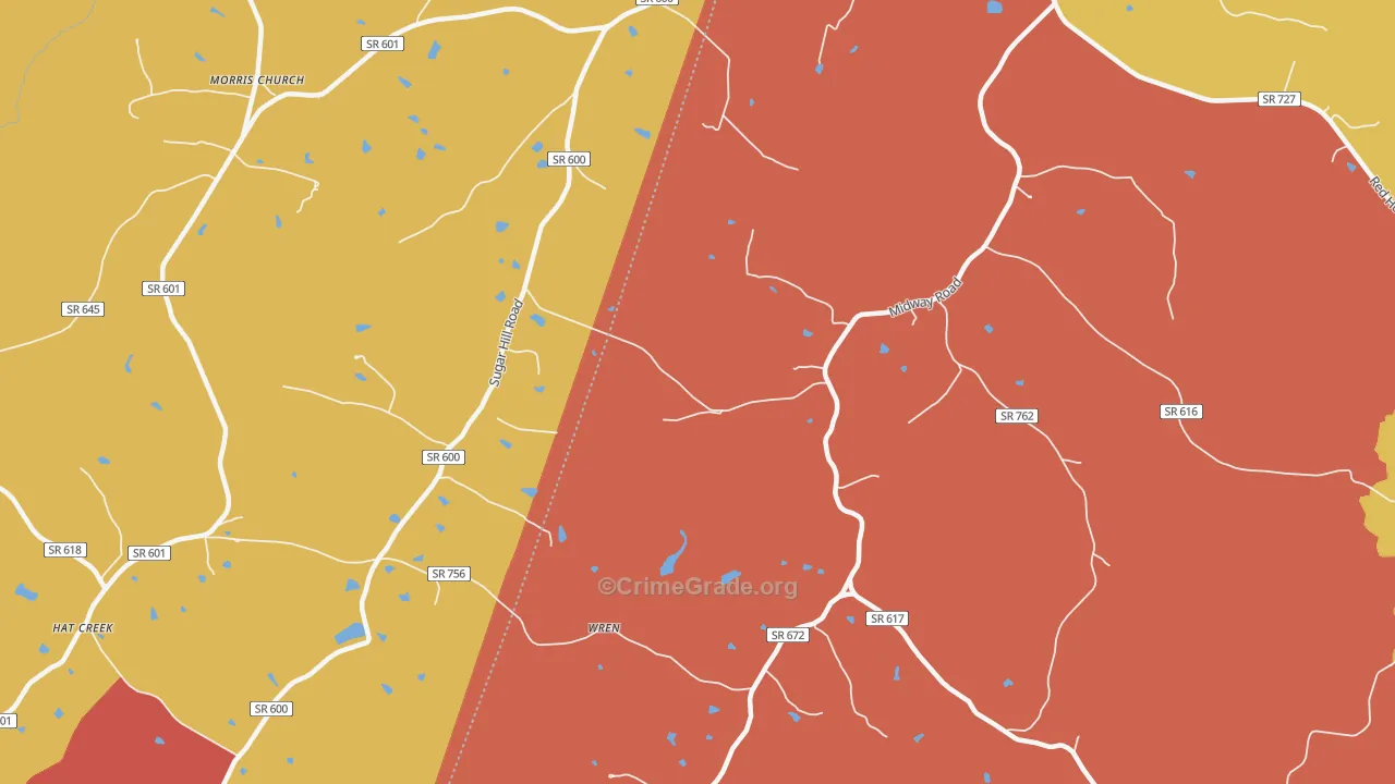 Wren, VA Map of Assault Rates