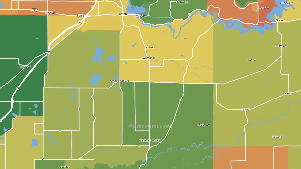Wrenshall, MN Map of Assault Rates