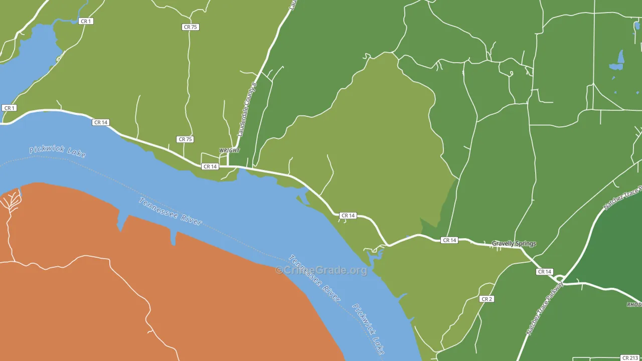 Wright, AL Map of Assault Rates