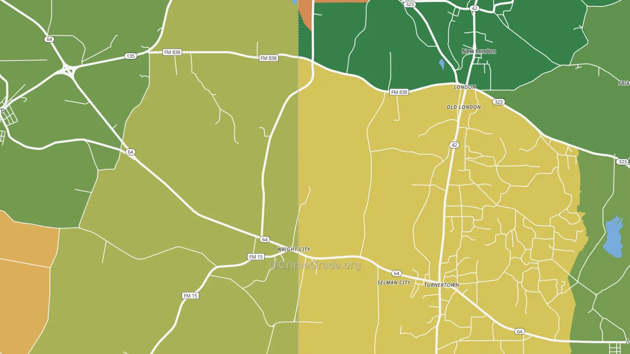 Wright City, TX Map of Assault Rates