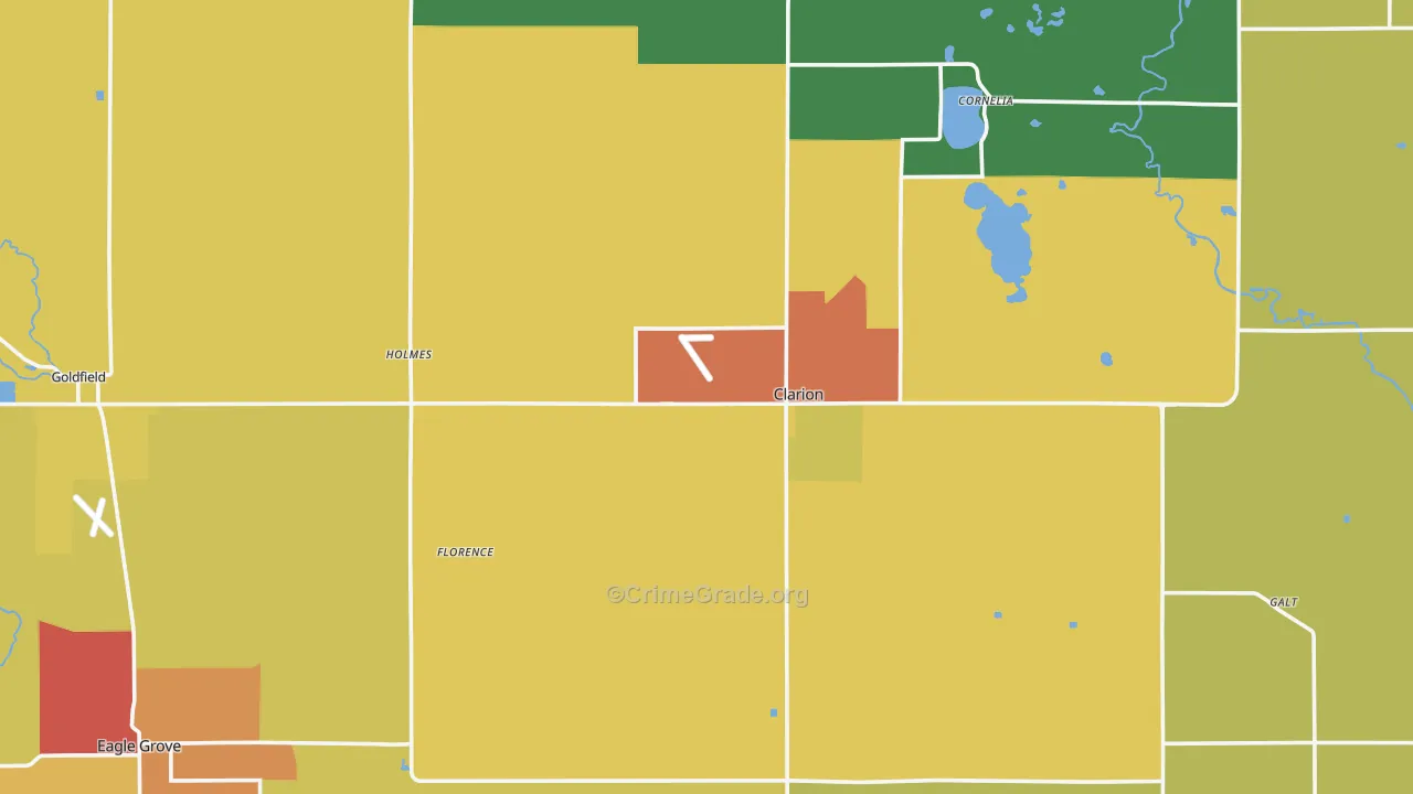 Wright County, IA Map of Assault Rates