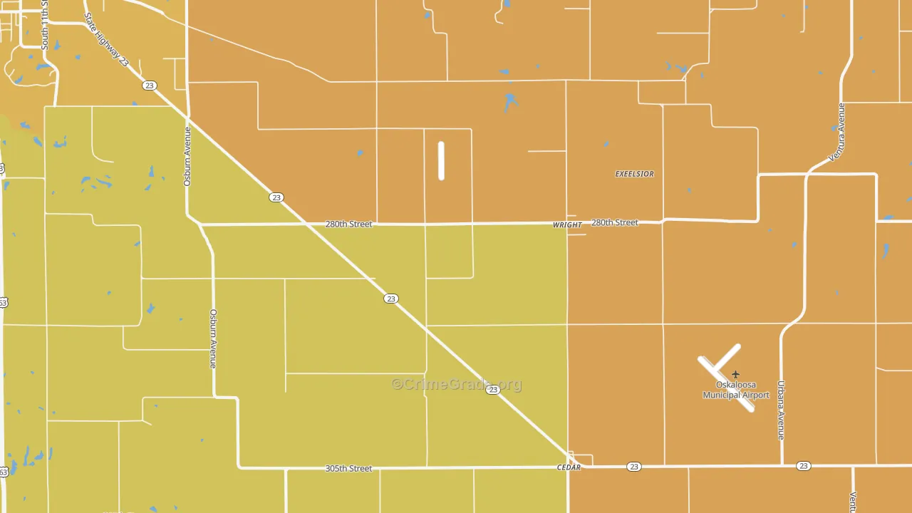 Wright, IA Map of Assault Rates