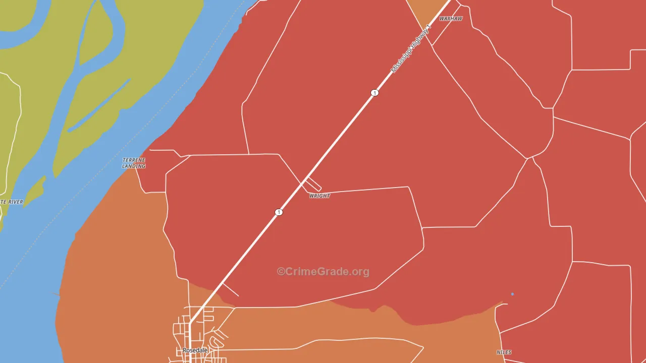 Wright, MS Map of Assault Rates